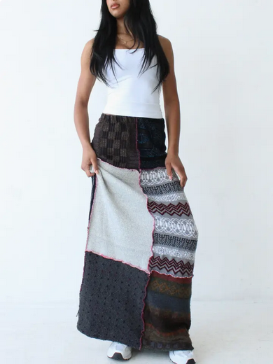Women's Pieced Knit Maxi Skirt