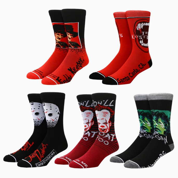 Horror Icons 5 Pair Adult Crew Socks