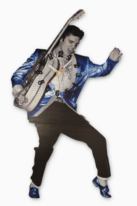 Elvis Blue Suede Shoes Swinging Legs Wall Clock