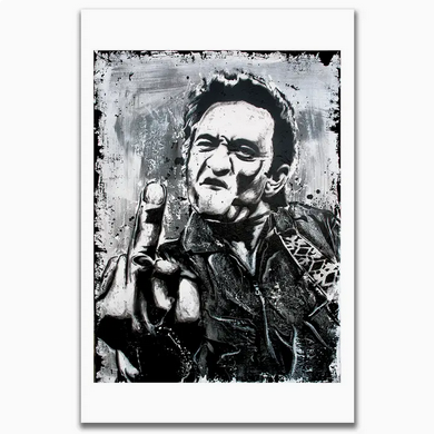 Johnny Cash Thank You Nashville B&W Art Print