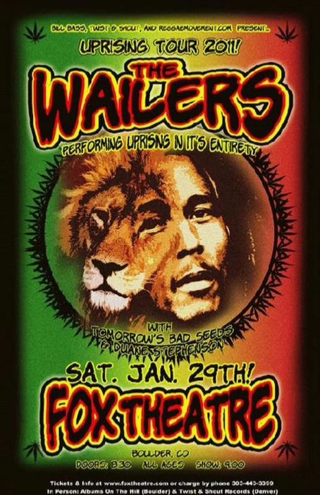 Bob Marley & The Wailers Boulder 2011 Art Print