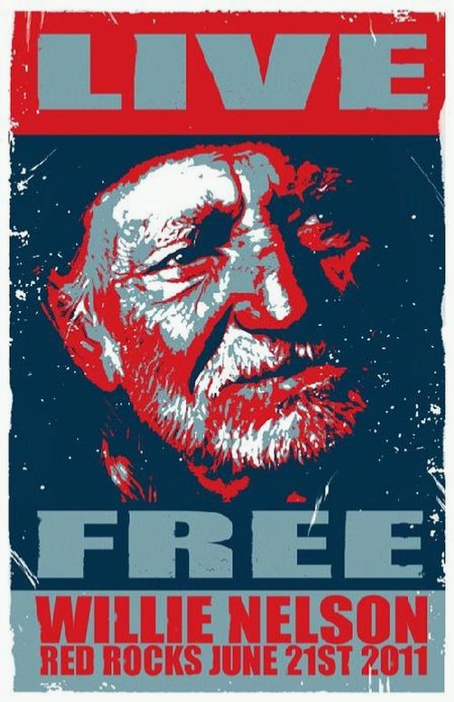 Willie Nelson Red Rocks 2011 Art Print