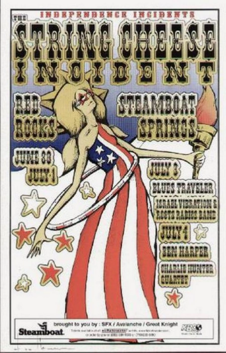 String Cheese Incident / Ben Harper Red Rocks 2001 Art Print