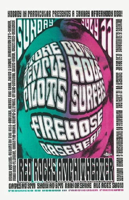 Stone Temple Pilots / Butthole Surfers Red Rocks 1993 Art Print