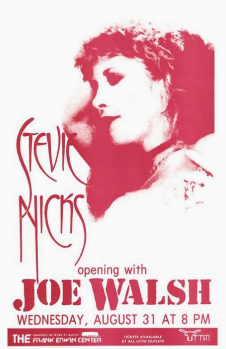 Stevie Nicks / Joe Walsh Austin 1983 Art Print