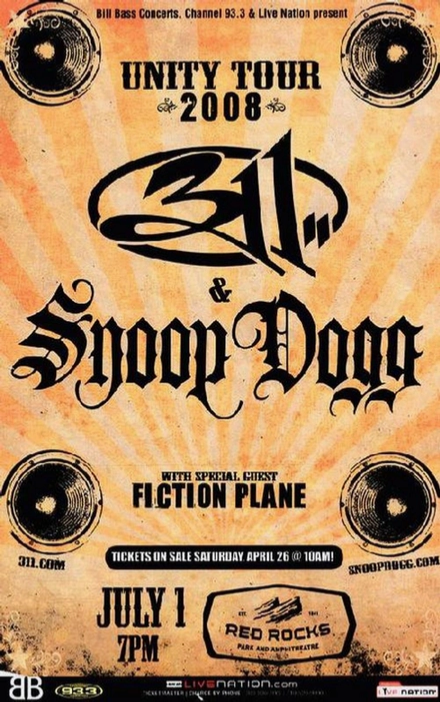 311 / Snoop Dogg Red Rocks 2008 Art Print