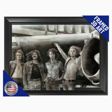 Led Zeppelin Classic Rock Band Framed 3D Lenticular Wall Art