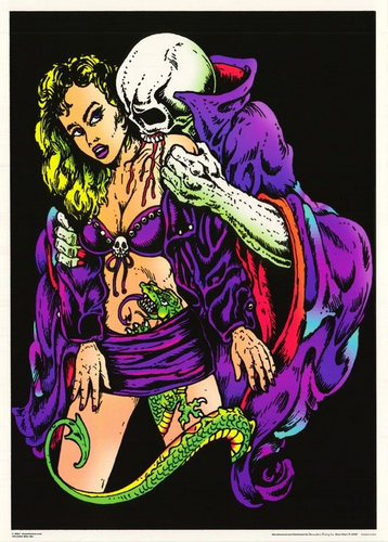 Bite Me Flocked Blacklight Poster