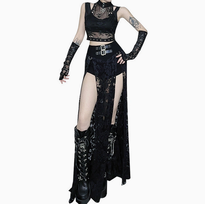 Women's Lace Split Skirt
