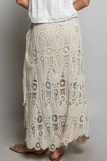 Women's Crochet Hi-Low Solid Skirt