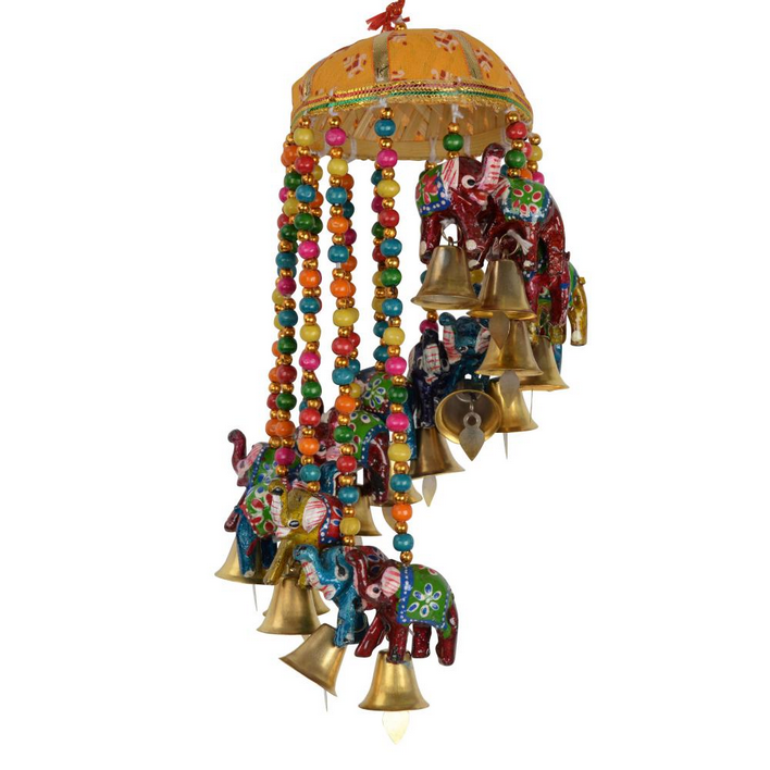 Recycled Fifteen Elephant Charm Wind Chimes