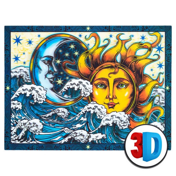 Sunrise Waves Sun & Moon Lenticular 3D Poster