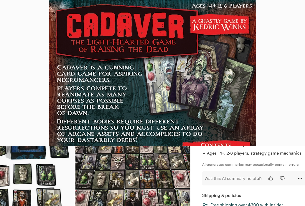 Cadaver: A Light-Hearted Game of Raising the Dead