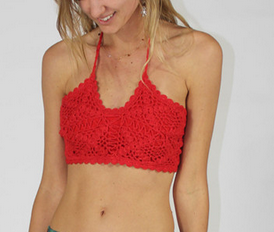 Women's Poppy Cotton Hand Crocheted Bralette
