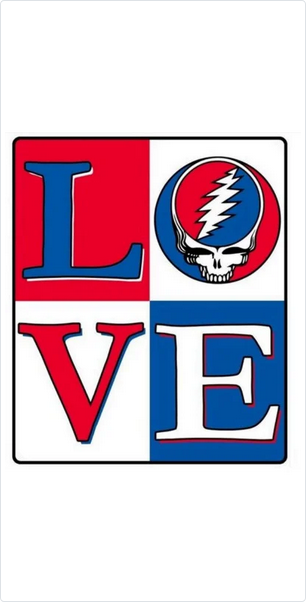 Grateful Dead Love Steal Your Face Fleece Throw Blanket
