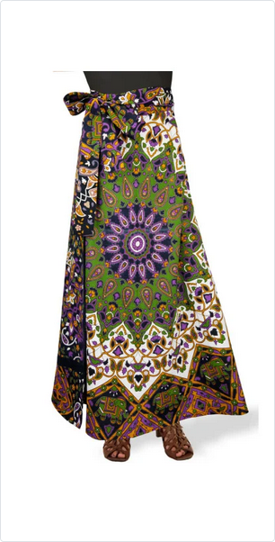 Women's 3D Purple Star Wrap Skirt with Zip Pocket