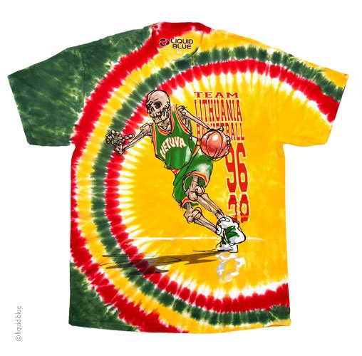 Men's Grateful Dead Tie-Dye Team Lithuania Basketball T-Shirt