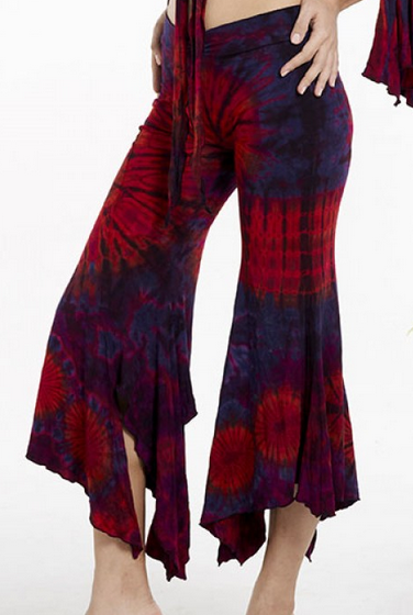 Women's Rayon Spandex Tie-Dye Pointy Bottom Pants