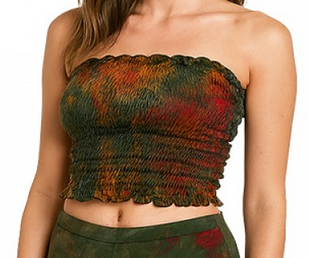 Women's Rayon Spandex Tie-Dye Longline Tube Top