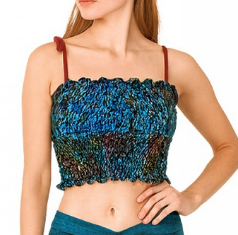 Women's Rayon Spandex Tie-Dye Strap Tube Top