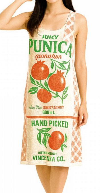 Women's Cotton Vintage Rice Sack Print Sleeveless Midi Dress