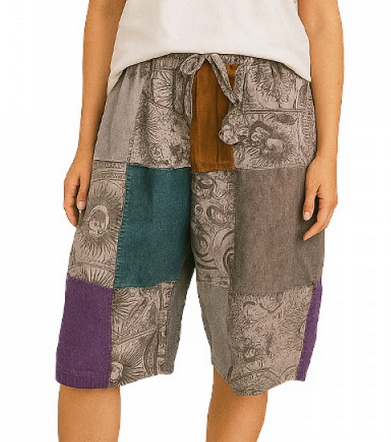 Women's Cotton Patchwork Zodiac Capri Shorts