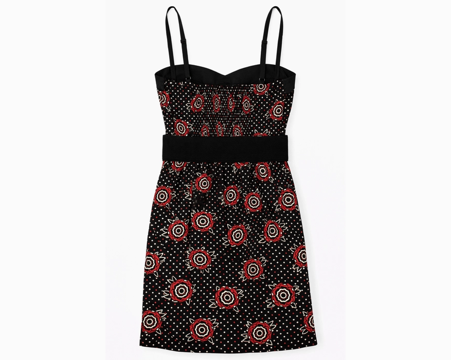 Women's Tattooed Roses Slit Dress