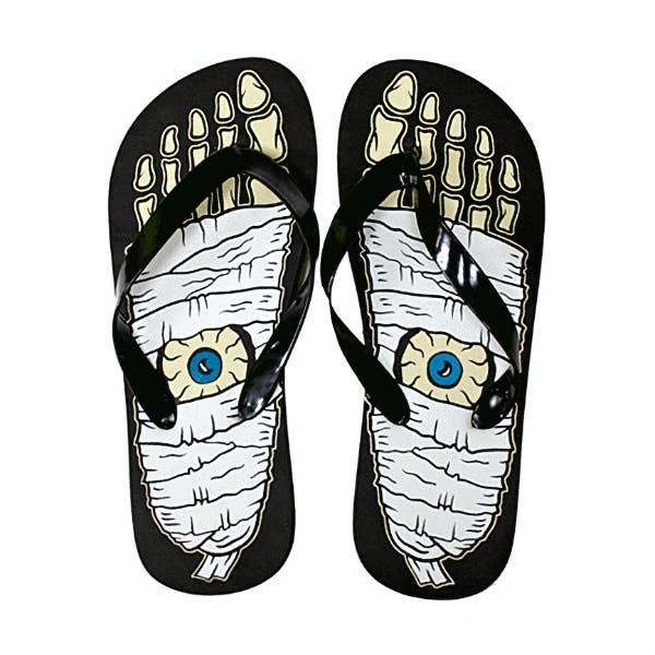 Unisex Mummy Skeleton Flip Flops