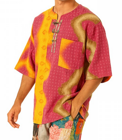 Men's Cotton Patchwork Mixed Pattern Kantha Shirt