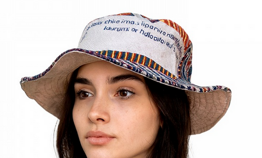Cotton Funky Print Wide-Brim Bucket Hat