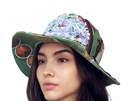 Cotton Assorted Print Wide-Brim Hat