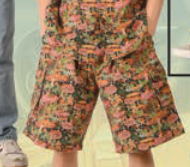Men's Cotton Mushroom Garden Drawstring Shorts