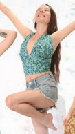 Women's Tie Dye Butterly Print Tie back Halter Top