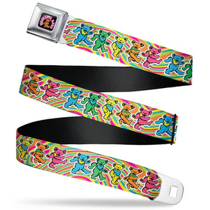Unisex Grateful Dead Tie Dye Dancing Bear Seatbelt Belt