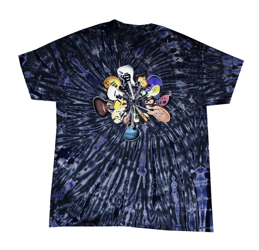 Men's Tie-Dye Guitar Spiral T-Shirt