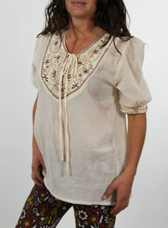 Women's Cheese Cloth 3/4 Sleeve Homestead Tunic Top