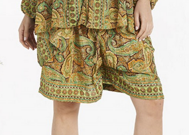 Women's Polysilk Paisley Elastic Shorts