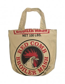 Vintage Rice Sack Print Cotton Tote Bag
