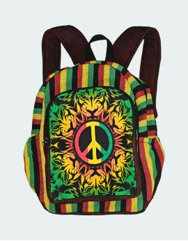 Rasta Peace Sign Lion Faces Backpack