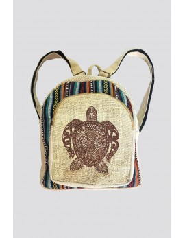 Cotton Hemp Turtle Mini Backpack