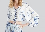 Women's Rayon Tie-Dye V-Neck Crop Top