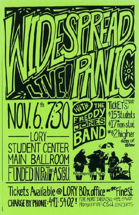 Widespread Panic Fort Collins 1994 Art Print