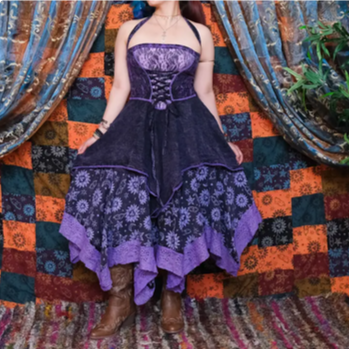 Witchy Celestial Asymmetrical Pixie Dress
