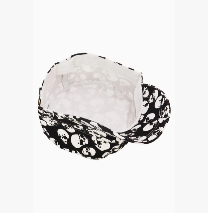 Skull Print Military Cadet Cap