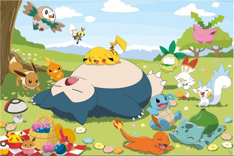 Pokemon Snorlax Picnic Poster