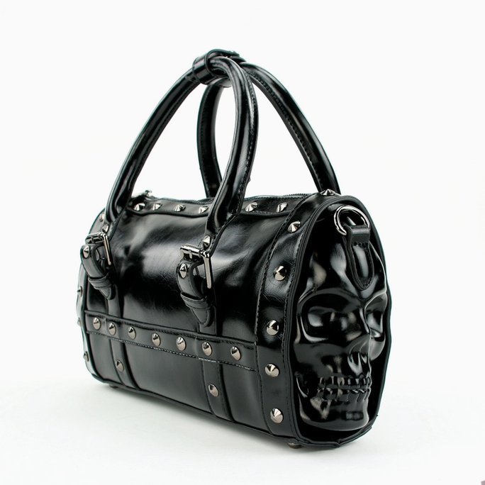 Dual Skull Stachel Vinyl Bag