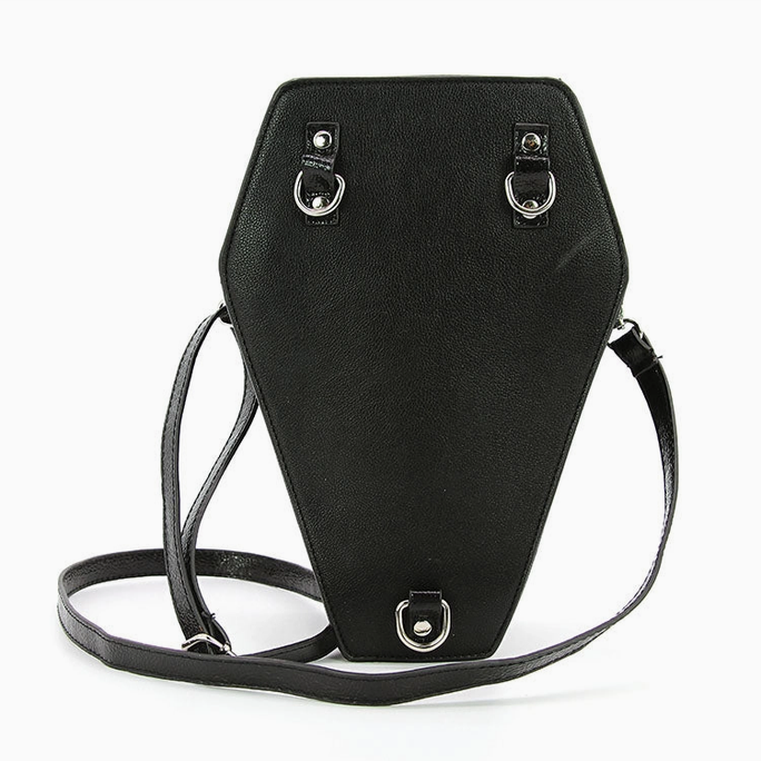 Metallic Cross Coffin Vinyl Bag