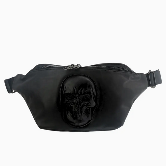 Protruding Skull Vinyl Fanny Pack