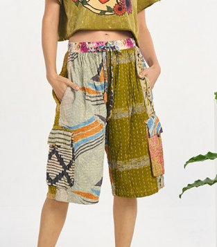 Women's Kantha Cotton Assorted Print Bermuda Shorts