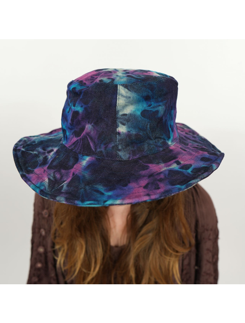 Denim Tie Dye Crushable Sun Hat